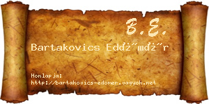 Bartakovics Edömér névjegykártya